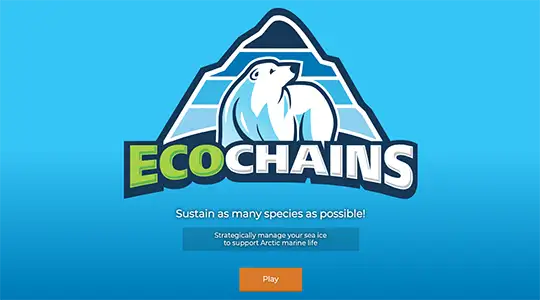 Ecochains online card game opening screen.
