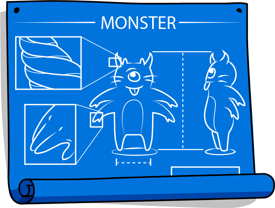 blueprint of a monster