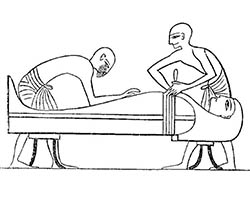 Egipcios embalsamando dibujo