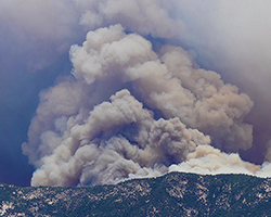 An image showing the smoke made from part of the Bighorn fire in Tucson