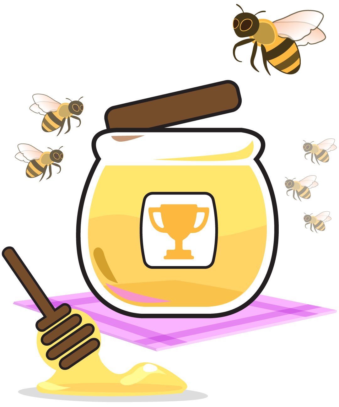 bees and honey jar