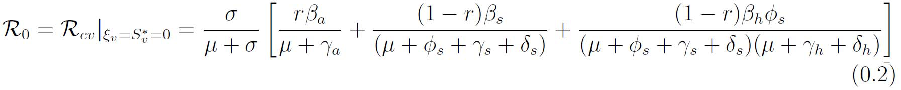 Ecuación de R0 del modelo COVID
