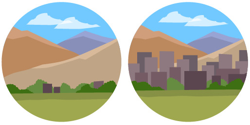 Ciudad pequeña y grande