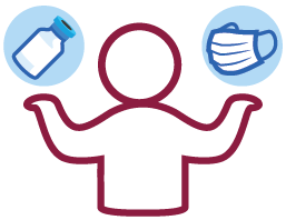 Icon of figure comparing simulations with different vaccine and mask settings.