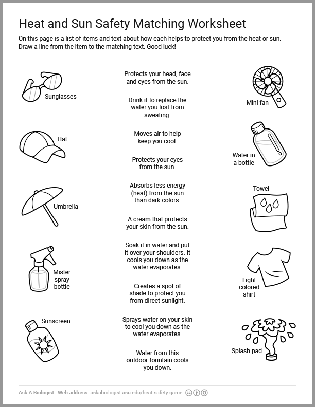 Beat the Heat - Worksheets | Ask A Biologist