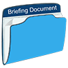 Blue file folder holding paper documents.