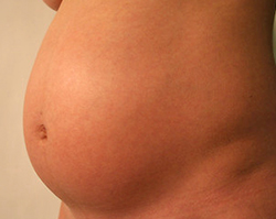 A woman's pregnant belly