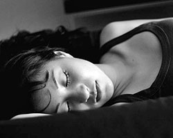 A sleeping Jackie Martinez, by Mark Sebastian