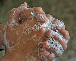 Hand washing with soap
