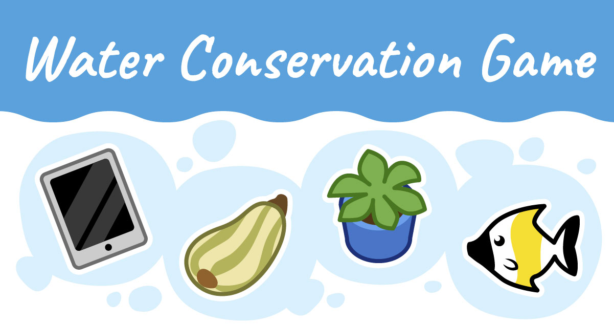 A tablet, squash, plant, and fish