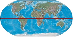 World map with equator