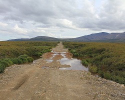 Road change due to permafrost