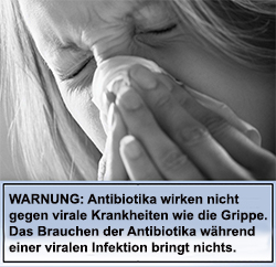 CDC poster warning against overuse of antibiotics in German