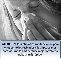 Modified CDC poster warning against overuse of antibiotics 