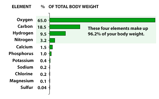 Elements in Human Body by Percent