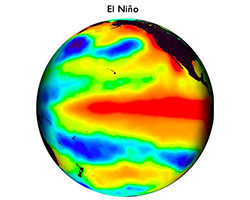 El Nino thermal map