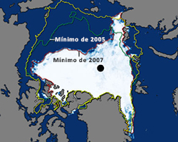 Arctic ice decreasing
