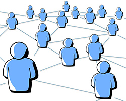 An illustration of a network of people