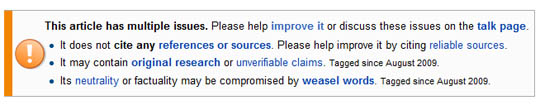 Wikipedia warning label