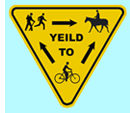 Yield-to hiking sign
