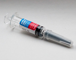Swine flu injection in a syringe
