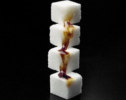 Sugar cube carmelization