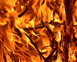 A close-up image of fire