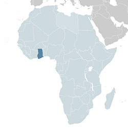 Ghana in Africa map