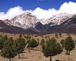 A landscape shot of the Atlas mountains
