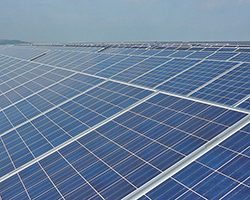 a picture of a field of solar panels