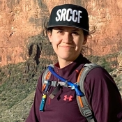 Whitney Hansen hiking in Sedona Arizona.