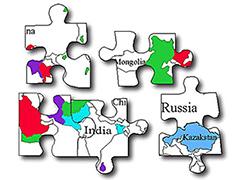 puzzle pieces with kazakhstan information on them