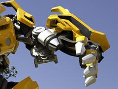 The huge machine hand of the transformer Bumblebee