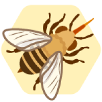 An illustration of a bee sticking out its proboscis