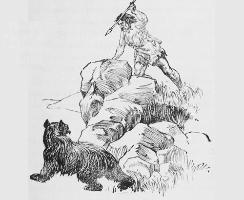 An illustration of a caveman