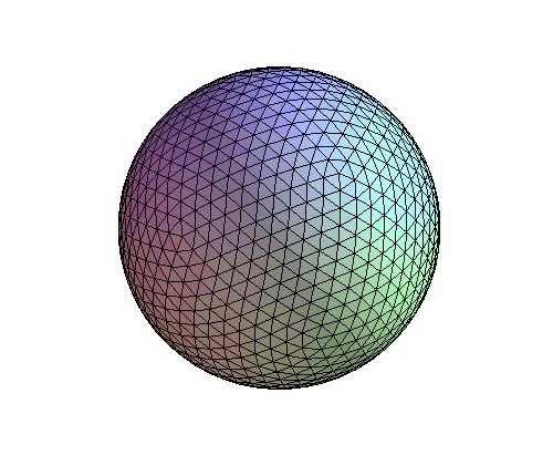 A color sphere made of triangles