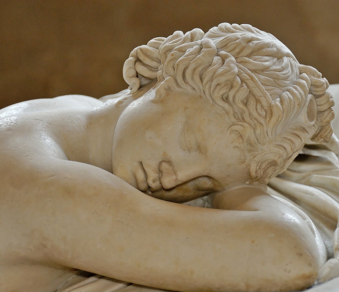 The upper body of the sculpture Sleeping Hermaphroditus, by Gian Lorenzo Bernini.