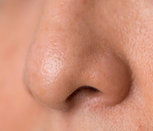 Close view of a woman's nose