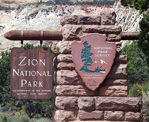 Zion National Park sign